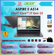 Laptop ACER ASPIRE 5 A514 Core i7 Gen 13 (RAM 8GB LPDDR5) 512SSD