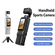 Handheld Action Camera 8X Zoom Lightweight Pocket Vlog Cam with Tripod