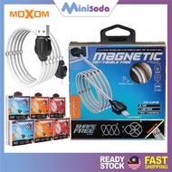 MOXOM MX-CB46 Magnetic Tidy-Tangle Free 100% Original 2.4A Fast Charging Cable 1 Meter Super Portable Fast Caj Handphone