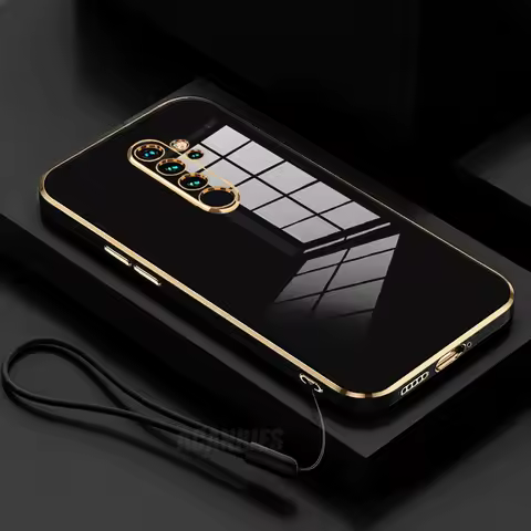 Note8pro Luxury Plating Lanyard Silicone Case On For Xiaomi Redmi Note 8 Pro 8pro 8t 9 9s 7 7pro Sof