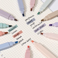 6 Pcs Morandi Color Highlighters Student Large Capacity Double-Head Marker Pen