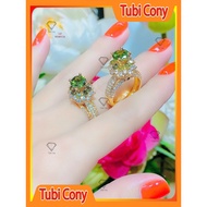 Peacock shaped women's ring N457 - 147 CZ GREEN Tubi Cony - Luxurious - Sophisticated