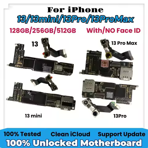 Unlocked Motherboard For iPhone 13 Pro / Pro max 13 Mini With/Without Face ID Logic Board Free iClou