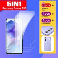 5in1 For Samsung Galaxy A55 Tempered Glass film For Samsung Galaxy A55 Screen Protector+lensfilm+bac