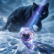 Liquid Core Dice,Cat DND Dice Set with Box,7Pcs Resin Dungeons Dragons D and D Dice, Sharp Edge Role