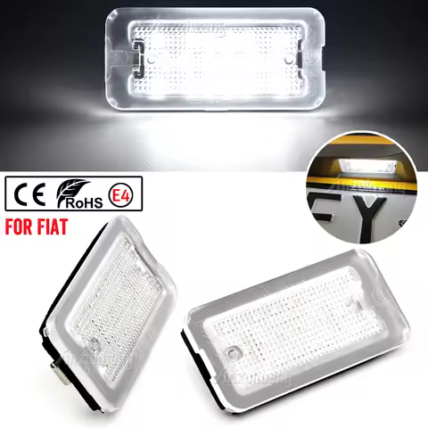 2PCS LED License Plate Light For Fiat 500 Abarth 500 500C 695 595 6000K Xenon White High Brightness 