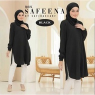 BLOUSE SAFEENA PREMIUM CEY FABRIC IRONLESS WUDHU NURSING FRIENDLY DESIGN BY SAFIRASCARF