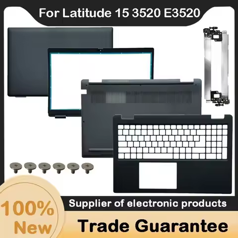 New For Dell Latitude 15 3520 E3520 Lcd Back Cover /Front Bezel 0X5CF4/Palmrest / Bottom Case Hinges