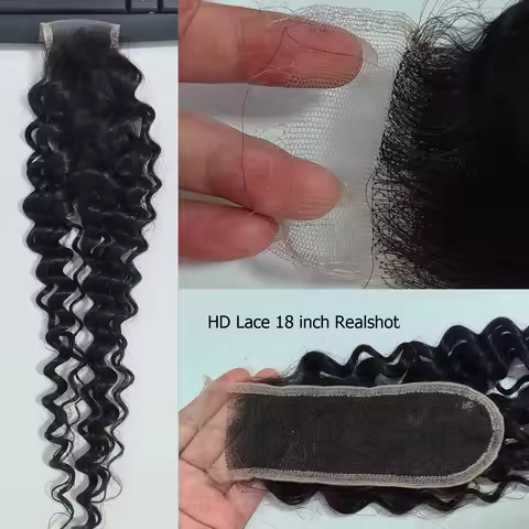 2x6 HD .2Lace Closure 100% Human Hair Jerry Curly Pre-plucked Hairline Invisible Real Transparent Ki
