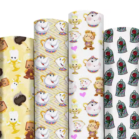 Beauty and the Beast Texture Faux Leather Sheets Bella Princess Rose Synthetic Leatherette Vinyl Fab