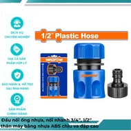 Plastic pipe connector, quick connection 3/4'', 1/2'' high impact resistant plastic WADFOW WQC1E12 W