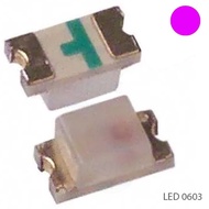 [100 Pieces]- Purple LED 0603 Transparent SMD Stickers