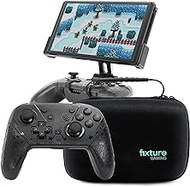 Fixture S2 Ultra Bundle Gaming Console Monitor Mount and Game Controller Compatible with Nintendo Switch OLED, Adjustable Video Game Holder Stand Clip, Includes Carrying Case