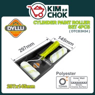 DYLLU Cylinder Paint Roller Set 4Pcs ( DTCB3H34 ) Suitable for Inner Wall | Paint Tray 297 x 145mm