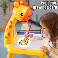 Children LED Projector Drawing Board Kids Painting Montessori Educational Learning Writing Tablet