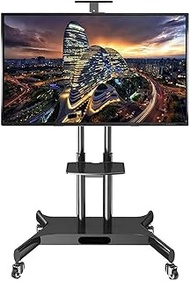 Tv Rack stand wall bracket Rolling TV Stand with 2 Shelfs, Tall Heavy Duty Swivel Universal TV Cart for32/40/42/43/49/50/55/60/65/70 inch Plasma/LCD/LED TVs, Load 75kg TV Rack