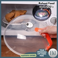 Microwave Cover Lid Cap Anti Spit Leak BPA Free Food Cover Airflow Heat Safe Transparent Mikro Gelongsor Penutup 10048