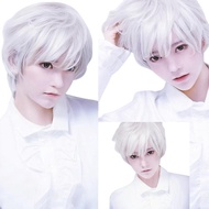 Wig Short White Wig for Men
