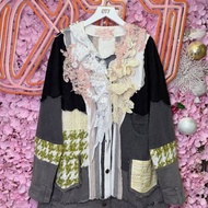 OTT獨一無二•Unique日系立體刺繡蕾絲釘珠毛衣牛仔Tweed外套