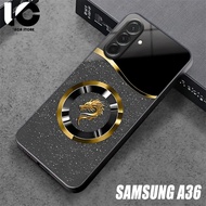 HP Casing SAMSUNG A36 Softcase SAMSUNG A36 Case Glossy Casing Shiny Glass Protector Mobile Phone Acc