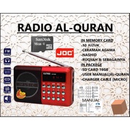 RADIO AL-QURAN  DIGITAL 30 JUZUK ..JOC RADIO ORIGINAL FM SDCARD USB MICRO CHARGER