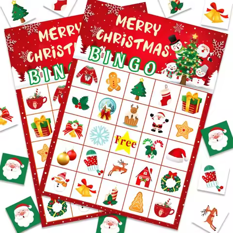 New Merry Christmas Christmas Bingo Cards Navidad Party Game Card Game New Year Natal 2025 Bingo Gam