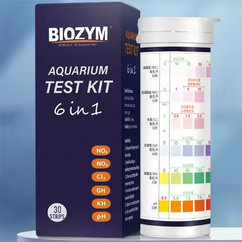 BIOZYM nitrite tester NO3/NO2/CL2/GH/KH/PH freshwater fish tank test strip