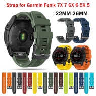 20mm 22mm 26mm Silicone Strap For Garmin Fenix 7X 7 6X 6 Pro Fenix 5X 5 Plus 3HR Smart Watch Correa Sport Bracelet