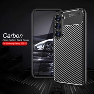 Samsung S23 FE Phone Case For Samsung Galaxy S23 FE S21 S20 FE S20FE S21FE S23FE 4G 5G Carbon Fiber Soft TPU Silicone Matte Armor Casing Shockproof Lens Protect Back Cover Case