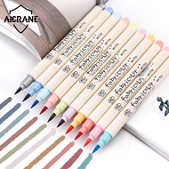 AICRANE 10สีที่เขียนคิ้วบางปากกาแปรงอ่อน Art ปากกาสีชุดปากกาดินสอ DIY การวาดภาพตัวอักษรถ่ายทอดเครื่องเขียนในโรงเรียนอุปกรณ์
