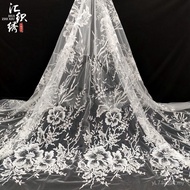 Embroidered Sequin Dress Fabric - Polyester Lace for Wedding Dresses