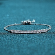 [Moissanite That Can Pass Test Diamond Pen] D Color 1.3 Carat Moissanite Diamond Bracelet Smile Row 
