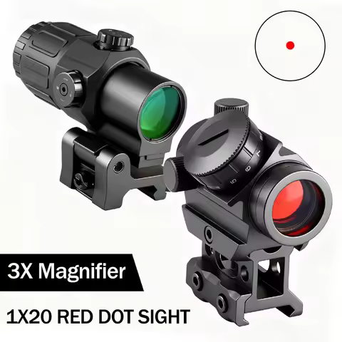 1X20 Red Dot Sight G33 3X Magnifier with Flip-up Mount Combo Tactical Rifles Scope Shockproof Fog-Pr