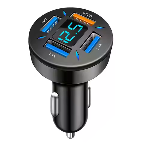 66W 4 Ports USB Car Charger PD Quick Charge QC3.0 Type C Fast Charging Car Adapter Cigarette Lighter