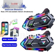 LUMOS Y20Max Headphone Motorcycle Helmet Bluetooth Headset Intercom With Mixing V5.3 RGB Colorful Li