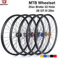 ☸Bolany MTB Bike Wheelset 26/27.5/29er Clincher Quick Release 32H Hub Bicycle  Disc Brake Wheels Tub