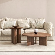 Silent Style Solid Wood Sofa Side Table Small Tea Table Living Room Household Retro Log Corner Table