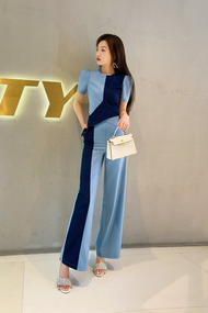 Set Bộ Phối Màu Quần Ống Rộng Sang Trọng - Glady G75 - Set Bộ Quần Áo Kiểu Cách Điệu Phong Cách Năng