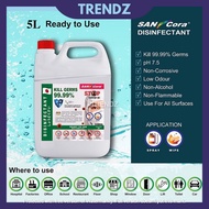 5L San Cora Disinfectant Non Alcohol Sanitizer Ready to Use 5L Pembersih Sanitizer Sedia Diguna