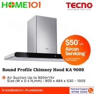 Tecno Round Profile Chimney Hood 90cm KA 9008