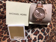 Michael kors MK5896 滿鑽 陶瓷 真三眼 玫瑰金 手錶