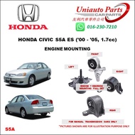 HONDA CIVIC S5A ES ('00 - '05, 1.7cc) D17A MANUAL TRANSMISSION ENGINE + GEARBOX MOUNTING (PER PIECE)