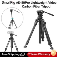 SmallRig ขาตั้งกล้อง ขาตั้งกล้องคาร์บอนไฟเบอร์พร้อมเสาตรงกลาง หัว Manfrotto Fluid (รับน้ำหนักสูงสุด 