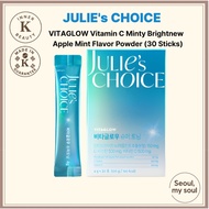 [JULIE's CHOICE] VITAGLOW Vitamin C Minty Brightnew – Apple Mint Flavor Powder Super Toning (30 Stic