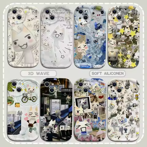 INS Cute Toro Inoue Cat New 3D Wave Case For iPhone 16 15 14 13 12 11 Pro Max Mini X XR XSMAX 8 7 6S