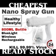 Local Stock Spray Gun Wireless Rechargeable Disinfection Sprayer Nano Blue Ray Atomizer 800ml Fogging Spray Gun 消毒槍