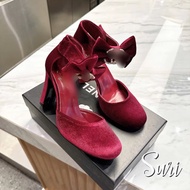 Velvet Bow Shoes 9cm (CN-2131)