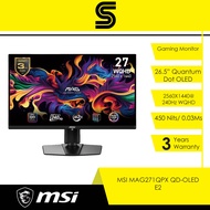 MSI MAG 271QPX QD-OLED E2- 26.5" Quantum Dot OLED/240Hz WQHD/0.03Ms/Gaming Monitor