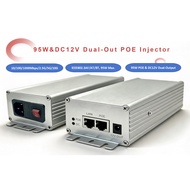 10/100/1000Mbps/2.5G/5G/10G 95W &DC12V 18V Dual-Out PoE Injector