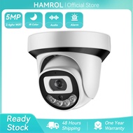 Hamrol 5MP IP Camera Wifi Ai Human Alert SD Card Slot Infrared/Color Night Vision Audio 1080P Dome W